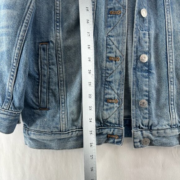 Madewell Oversized Jean Truck Jacket Womens S Button Up Capstone Wash Denim Blue - Picture 9 of 14